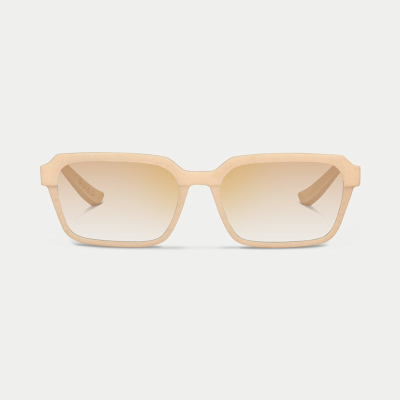 Blynq Quad square sunglasses in Sandstone with Champagne lenses, 3D printed nylon frame