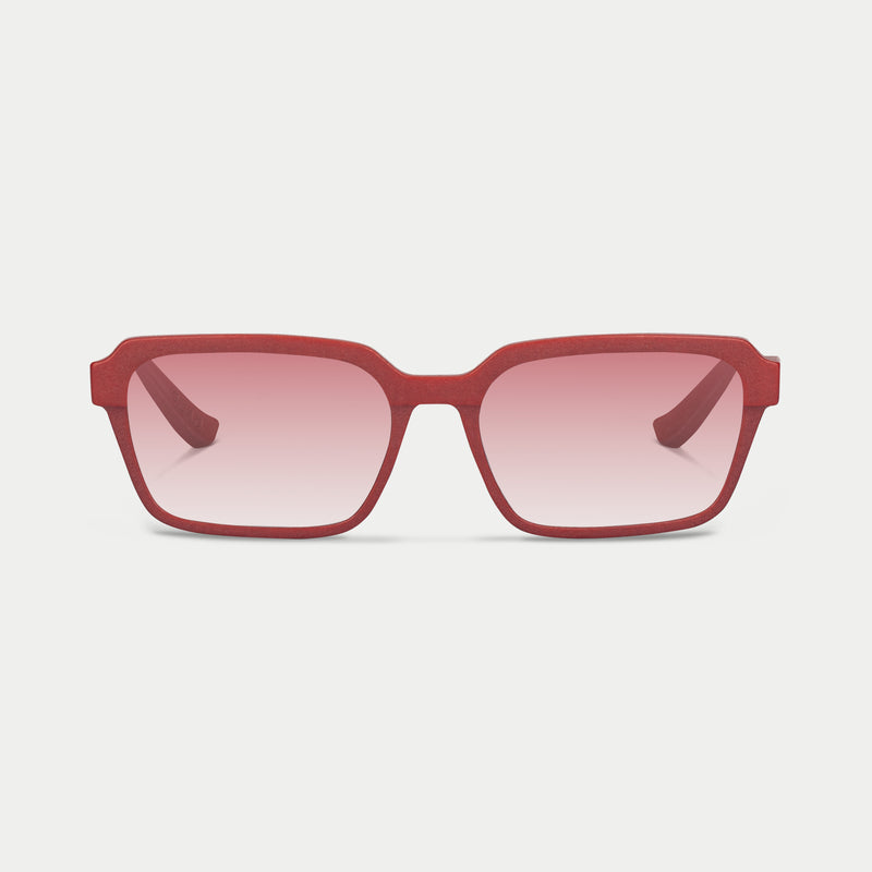 Blynq Quad square sunglasses in Cordovan with Rose lenses, 3D printed nylon frame