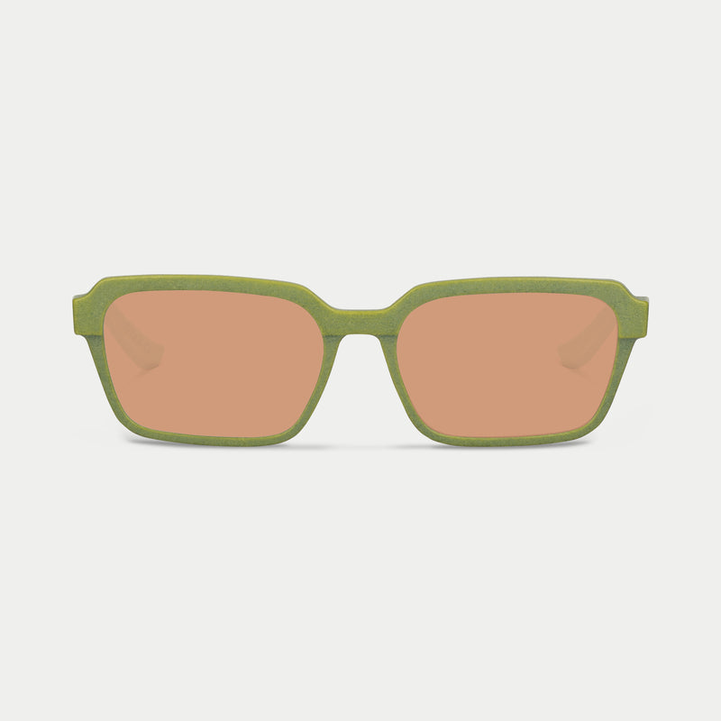 Blynq Quad square sunglasses in Cypress with Amber lenses, 3D printed nylon frame